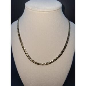 Vintage Gold Tone Chain Necklace multi texture